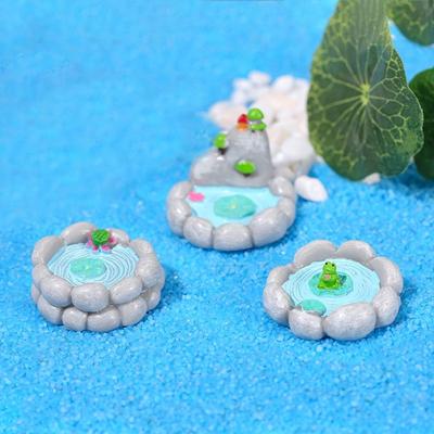 Cute Simulation Lotus Pond Resin Craft Pond Ornaments Creative Lotus Pond Miniatures  Home Decor