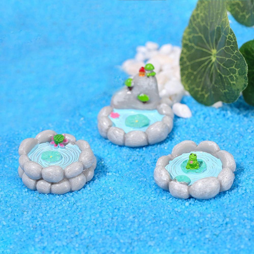 Cartoon Simulation Lotus Pond Cute Pond Ornaments Vivid Lotus Pond Miniatures  Home Decor