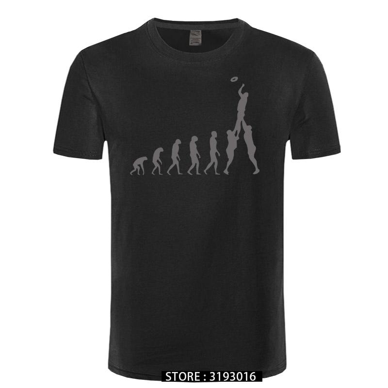 Rugby Evolution Novelty Funny TShirt Male Cotton Black Top Tee Hipster Oversized T Shirt Men Christmas Day Sweatshirt Tees S