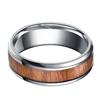 Men 8mm Retro Titamium and Wood Inlay Stainless Wedding Band Hand Accessories