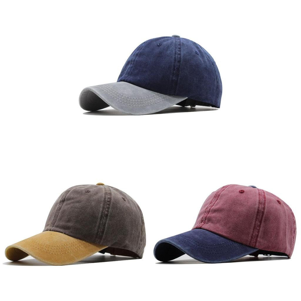 Waterwash Vintage Cotton Baseball Cap With Curved Brim For Outdoor Travel And Casual Wear
