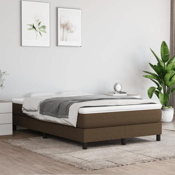 Maison Exclusive - Sommier à lattes de lit et matelas marron foncé 120x190cm tissu