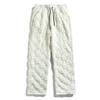 Men's Drawstring Straight Checkered Warm Sports Casual Trousers