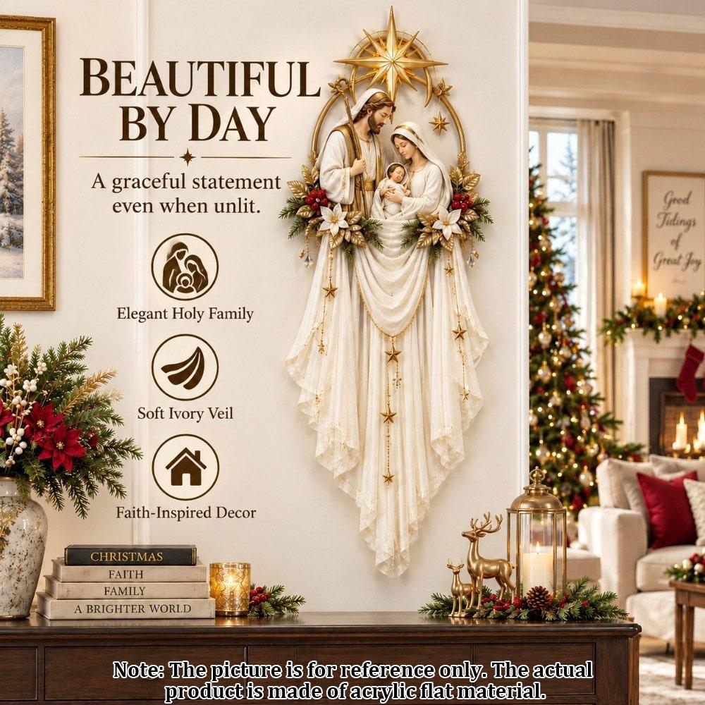 Glowing Angel Blessing Wall Light Snowflake Village Nativity Scene Home Indoor Decor