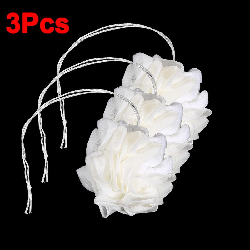 Soft Exfoliating Bath Ball Loofah With Drawstring Mesh Sponge For Skin Care Bathing Towel Soap Pouch Body Scrubber Shower Gift Spa Tool 1/2/3/4/5 PCS