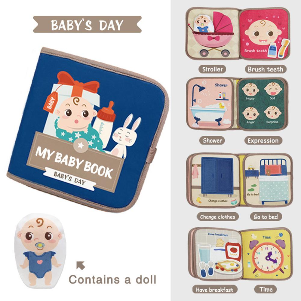 Soft Baby Book Montessori Early Education Quiet Cloth Book Learning Toys for Babies 0-3 Years and Up Enlightenment Puzzle