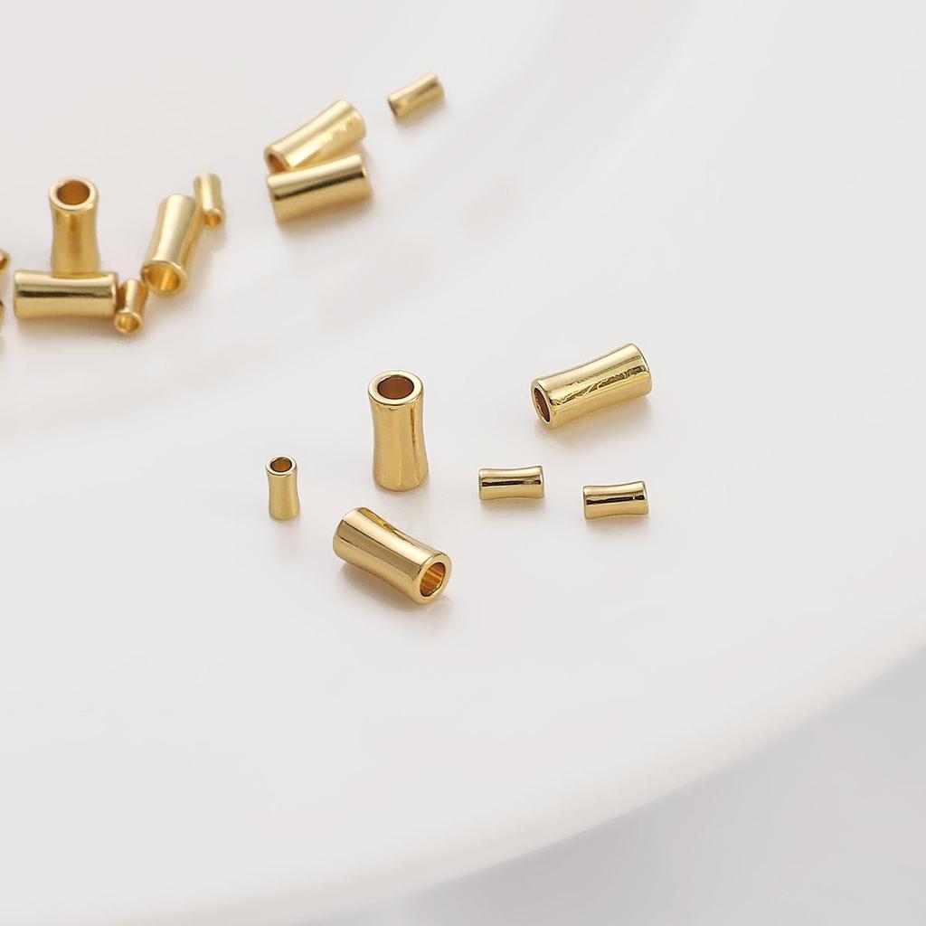 10 Stück Kupfer Bambus Joint Space Perlen Charm für Armband Halskette DIY Schmuckherstellung