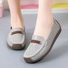 Spring and Summer Comfortable Soft-soled Mother Shoes Cowhide Beanie Shoes Flat-soled Lazy Nurse Shoes Single Shoes Women