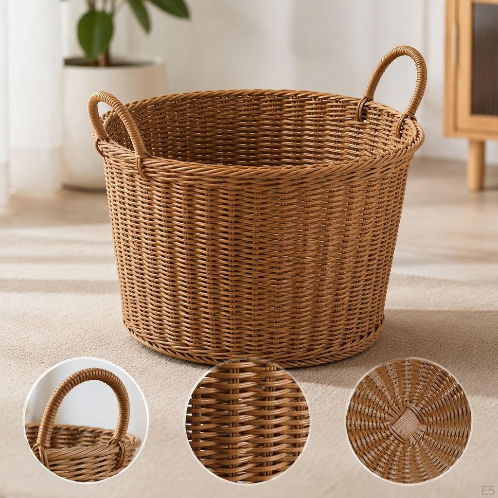 Laundry Basket Bin with Handles Organizer Hamper Pp Material Modern Elegant Design Suitable for