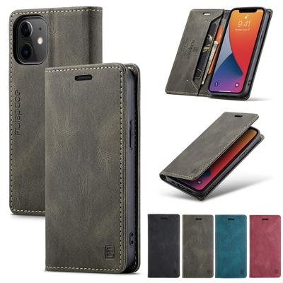 Vintage Matte Flip Case for iPhone 12 / iPhone 12 Pro | RFID Blocking + Card Slot | 4 Colors