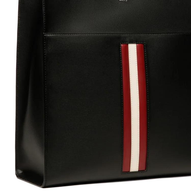 Bally Mythos Silver Foil Logo Recycled Cowhide Tote Bag Women tote black 6308738