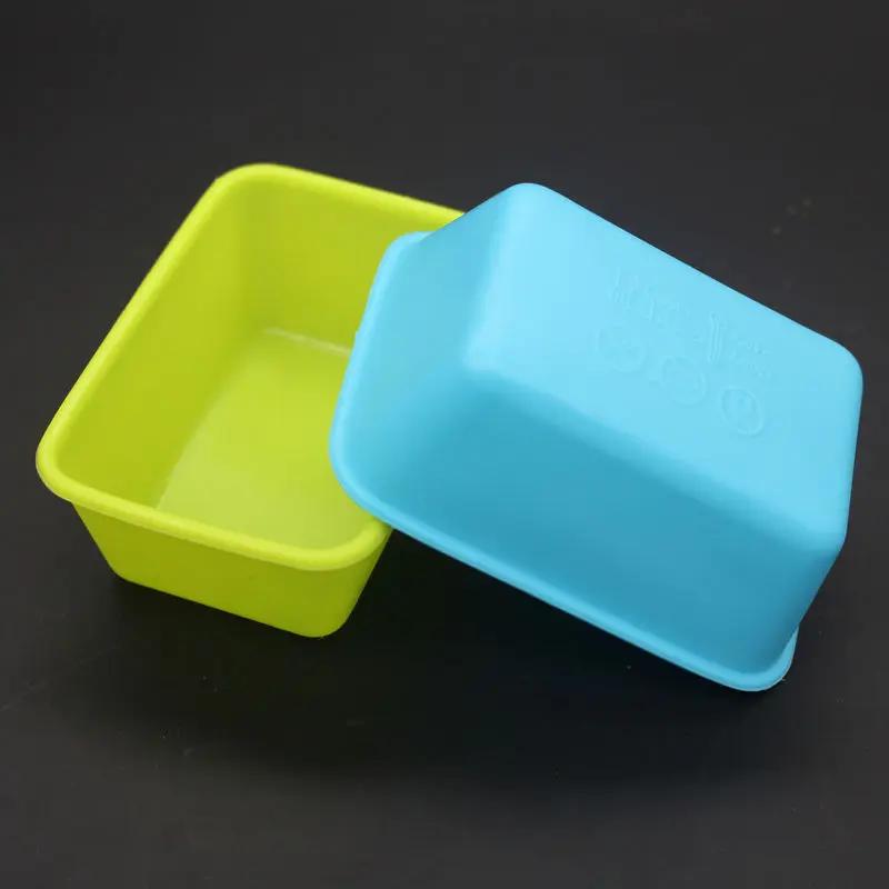 10Pcs Rectangle Silicone Small Loaf Pan Muffin Baking Cups Cupcake Mold Non Stick Easy Clean