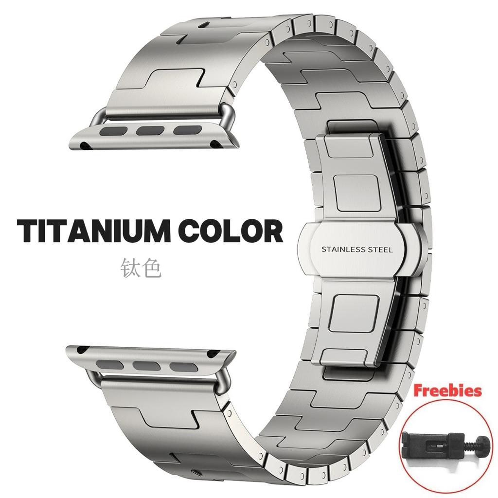 Luxurious Titanium Band For Apple Watch Series 10 46mm 42mm Metal Business Bracelet iWatch Ultra1/2 49mm 45mm 44mm 38mm 40mm 41mm Watchband SE