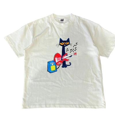 Pete the Cat Playing Guitar Shirt, Baby Tee Graphic Tshirt Streetwear Party's