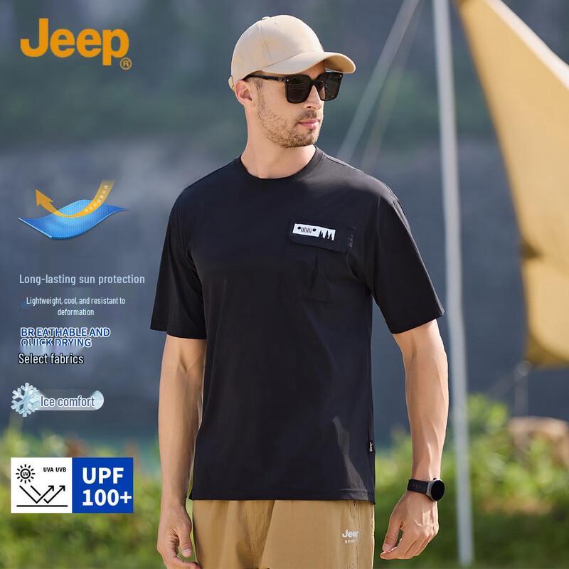 JEEP Men s Outdoor UV Protection Breathable Short-Sleeve T-Shirt 3XL