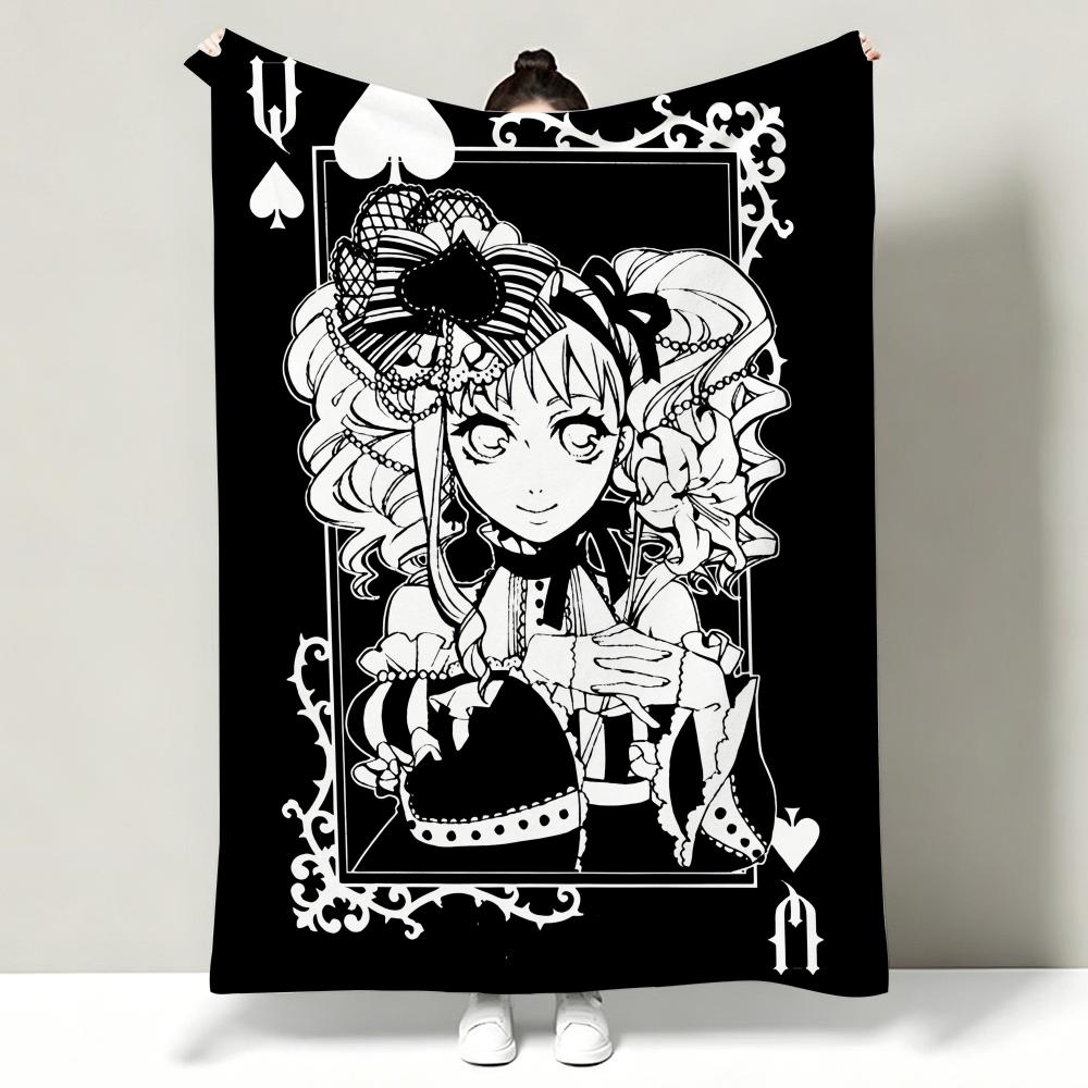 Coperta Plaid Morbida Calda in Flanella Anime B-Black B-Butler S-Square E-Enix, Multiuso per Divano Letto Ufficio Riposo