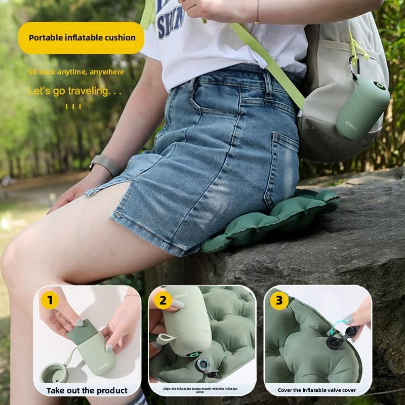 Press Inflatable Cushion Outdoor Camping Hiking Portable Airplane High-speed Rail Fart Cushion Concert Increase Long-term Sitting Pain Prevention