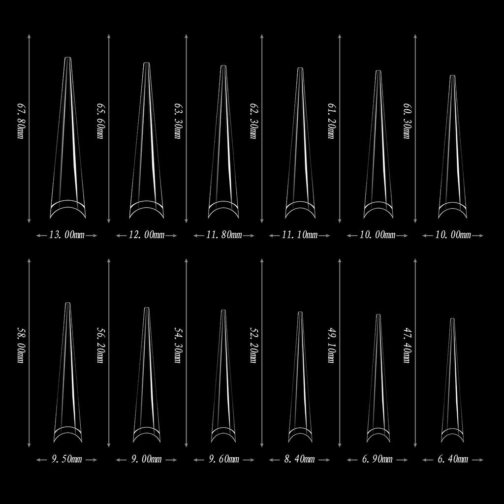 180pcs Extreme Super Long 5XL Transparent Nail Tips for Salon Quality French Nail Art Wedding Party Nail Decorations