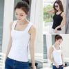 Summer Slim Fit Sleeveless Camisole with Square Collar