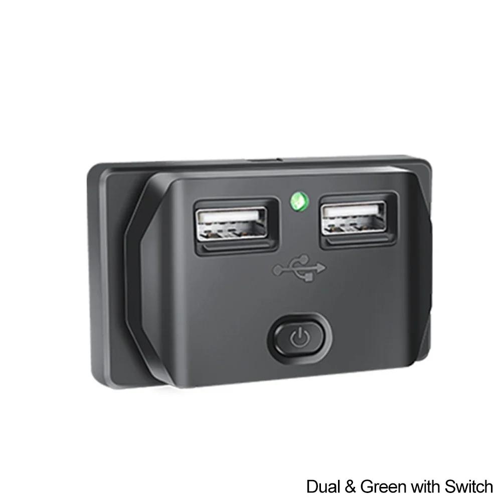 Car QC 3.0 USB PD Type C Fast Charger Socket 12V-24V with Switch LED Light Power Outlet Quick Charge for Motorcycle RV Boa