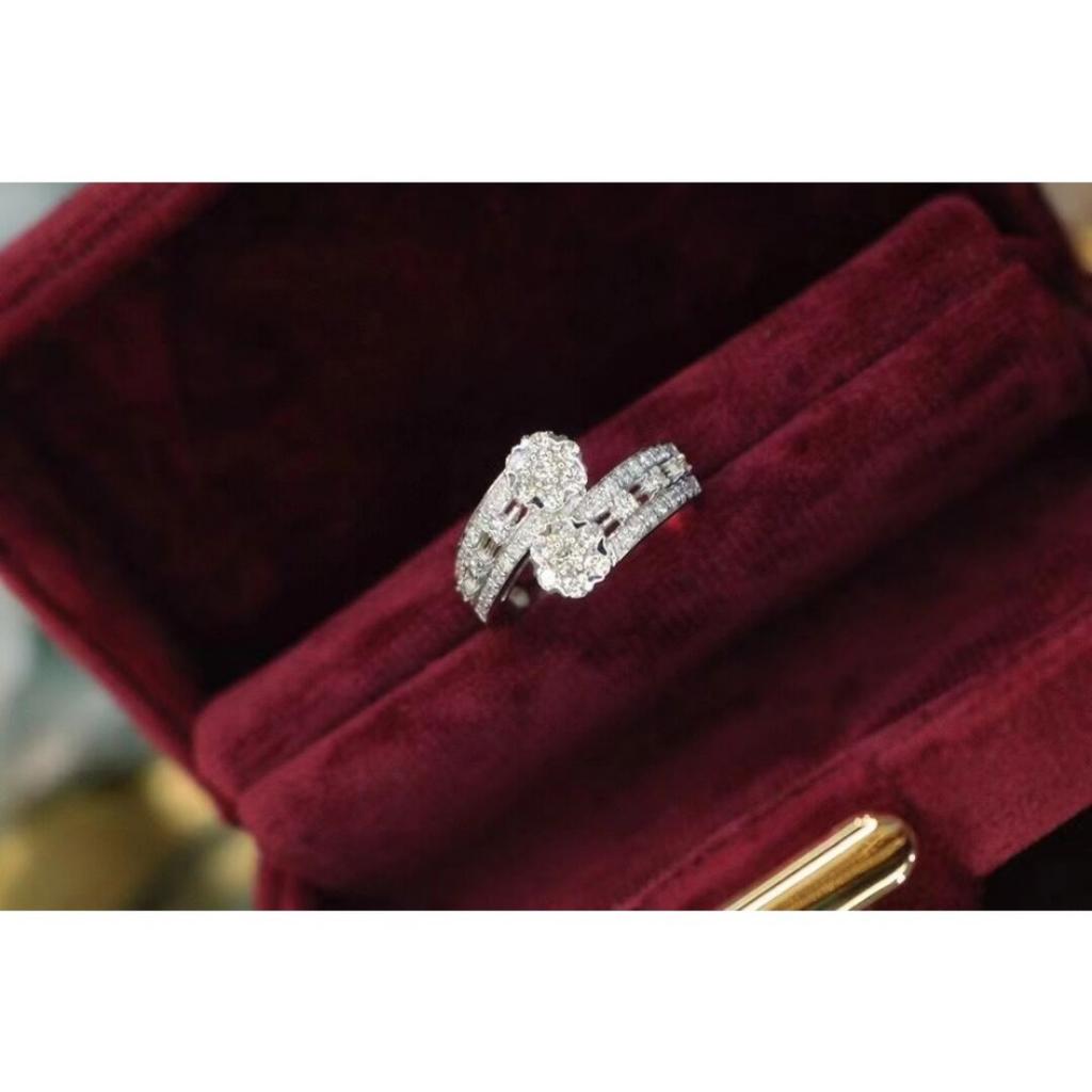 Nový Žebříkový Diamantový Prsten 18k Zlato Vykládaný Diamant Dámské Diamantové Šperky Populární Doplňky