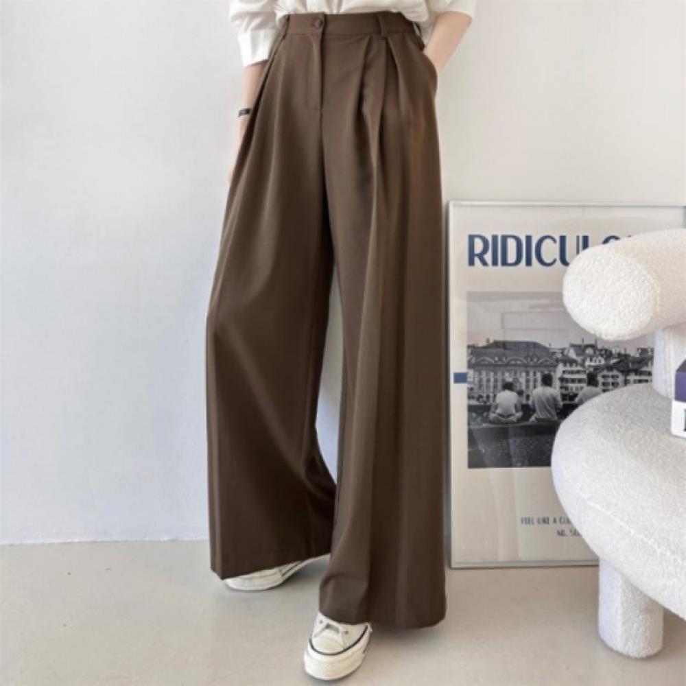 New Arrivals Open Run Women Stretch Wide Slacks Classic Pintuck Rayon Pants