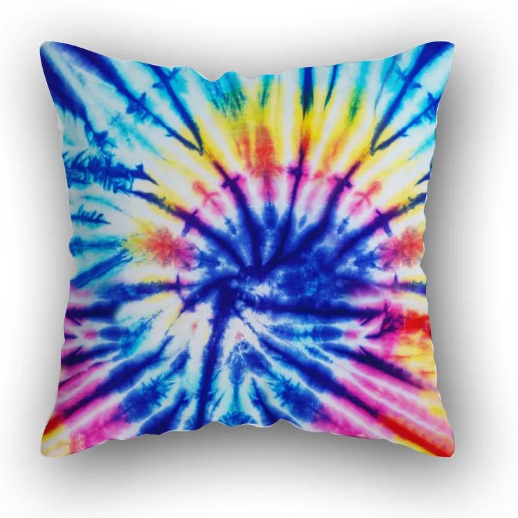 Sofa Bed  Square Pillowcases Home Decor Colorful Swirl  Bedroom Rainbow Decorative