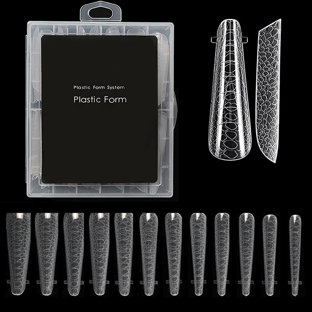 Almond Shaped Dual Nail Forms for Poly Gel Full Cover Nail Molds 12 Sizes Nail Extension Nail Art Salon Quality