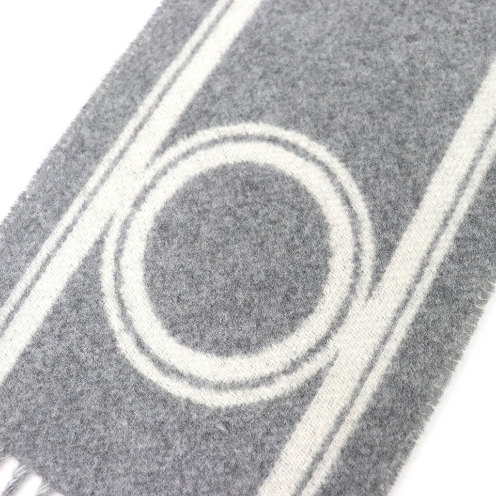 Pristine HERMES Scarf Bande de Repo Two-tone fringe long dress gray cashmere Used