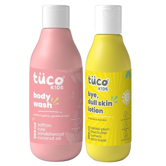 Tuco® Kids Body Wash/Shower Gel, Dull Skin Lotion Combo | Gently Cleanse, Soothe, and Nourish | Ages 2-5, 5-10, 10-15| 500 ml (Pack of 2)