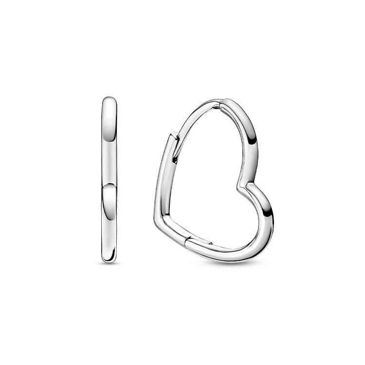 Pandora 925 Silver Asymmetrical Heart Earrings Women earrings 298307C00 Box