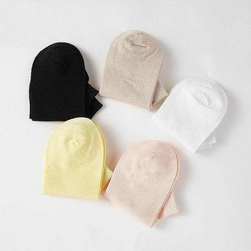 5 Pairs Women Cotton Ankle Socks Fashion Solid Color Girls Cute Casual Short Socks