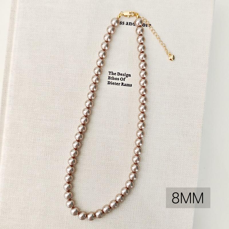 French round Shijia pearl necklace New Internet celebrity necklace Sweater chain Literary retro fashion necklace