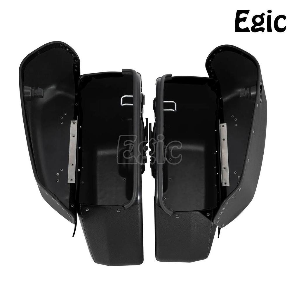 Leather Saddlebags for Harley Davidson Softail Fat Bob Commander 2018-2023 with Brackets