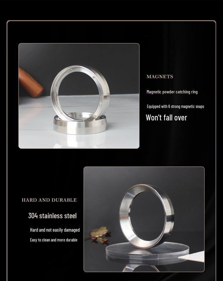 Anello Dosatore Magnetico in Acciaio Inossidabile: Manico Anti-Schizzo per Macchina da Caffè 51/53/58mm.