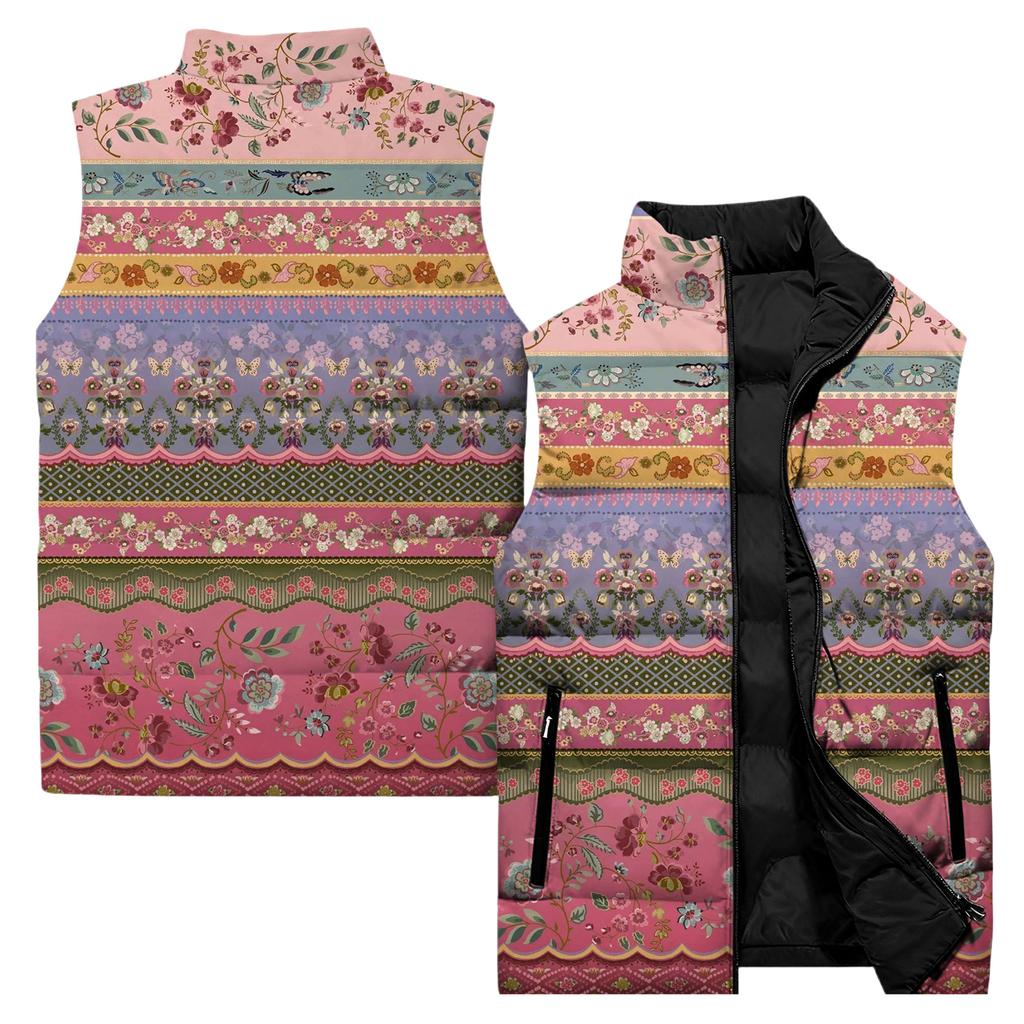 Ladies' Casual And Fashionable Sleeveless Vest Conventional Pattern Cotton Jacket