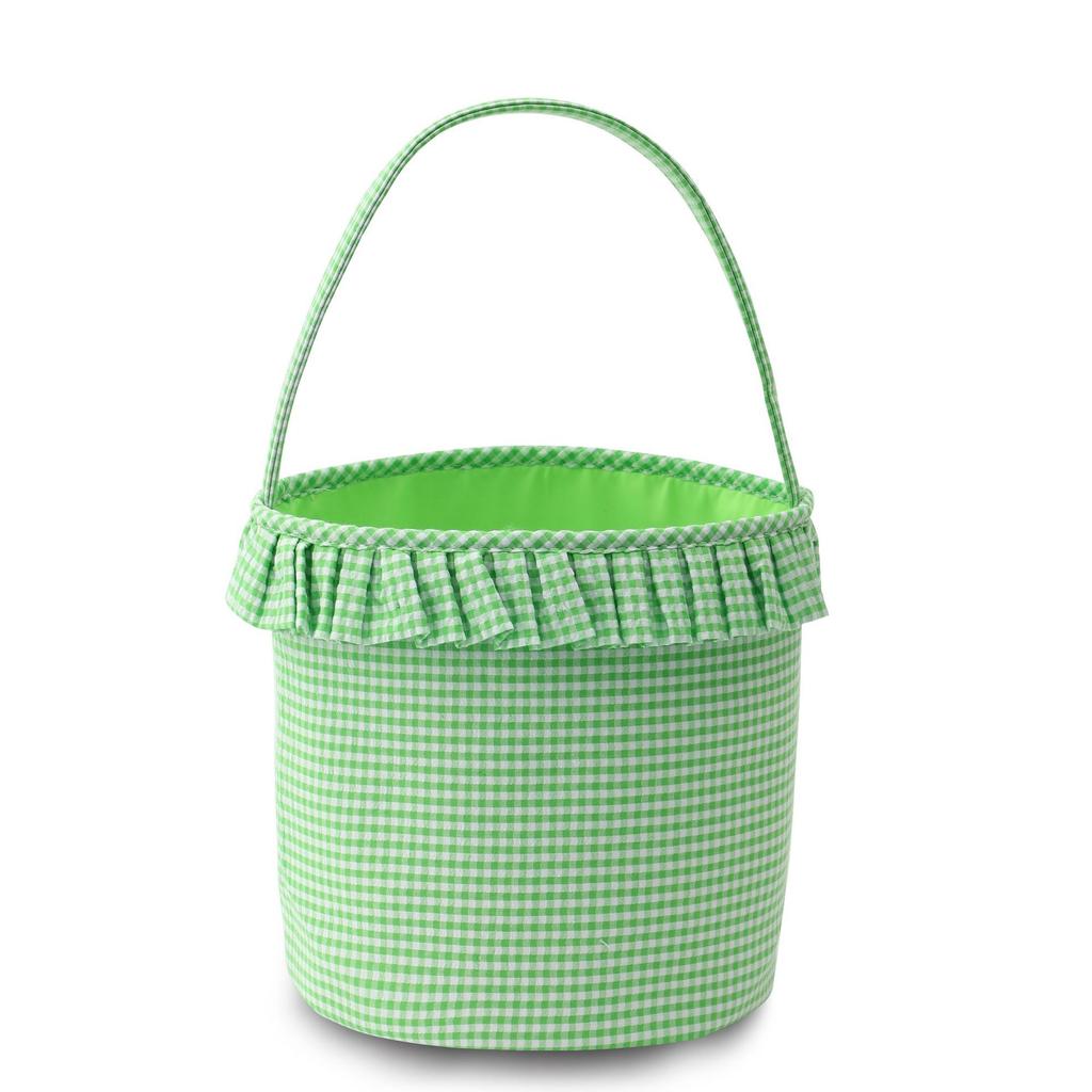 1pc Easter Gift Basket Cute Bubble Gauze Lace Candy Storage Bucket Fabric Hand-held Party Gift Basket Modern Simple