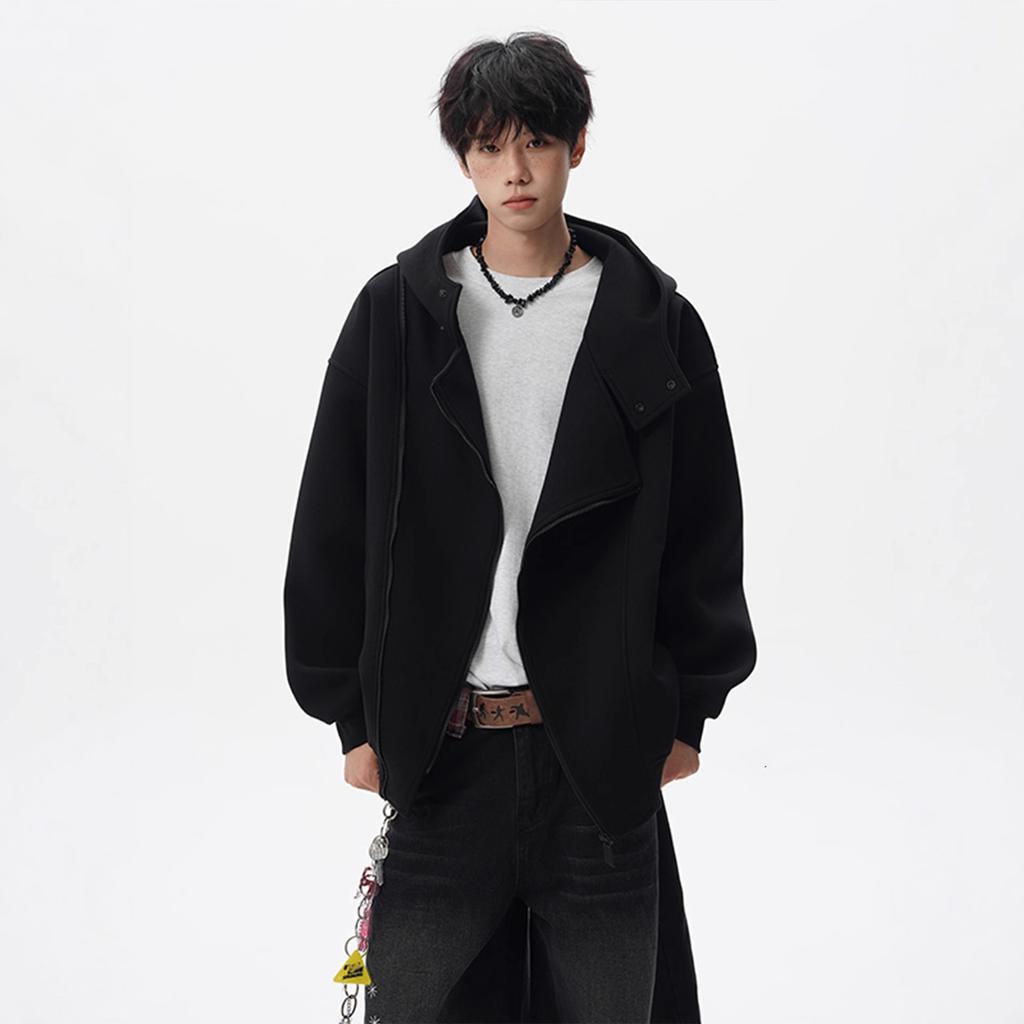 Hooded Sweater Men's and Women's Autumn and Winter High Street Versatile Sports Double Zipper Couple Cardigan Jacket