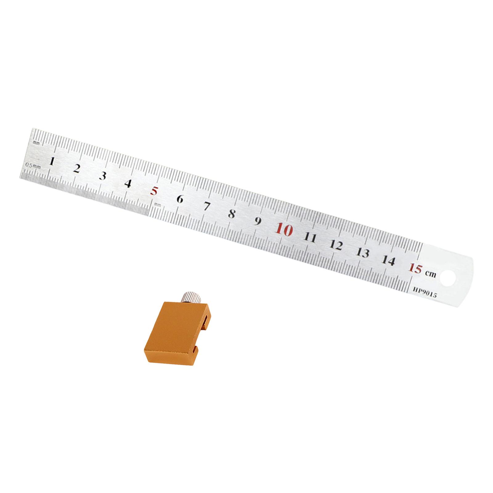 

Aluminum Woodworking Ruler with Positioning Block Carpenter Measuring Tool for Precise Measurement In Carpentry Projects 15CM