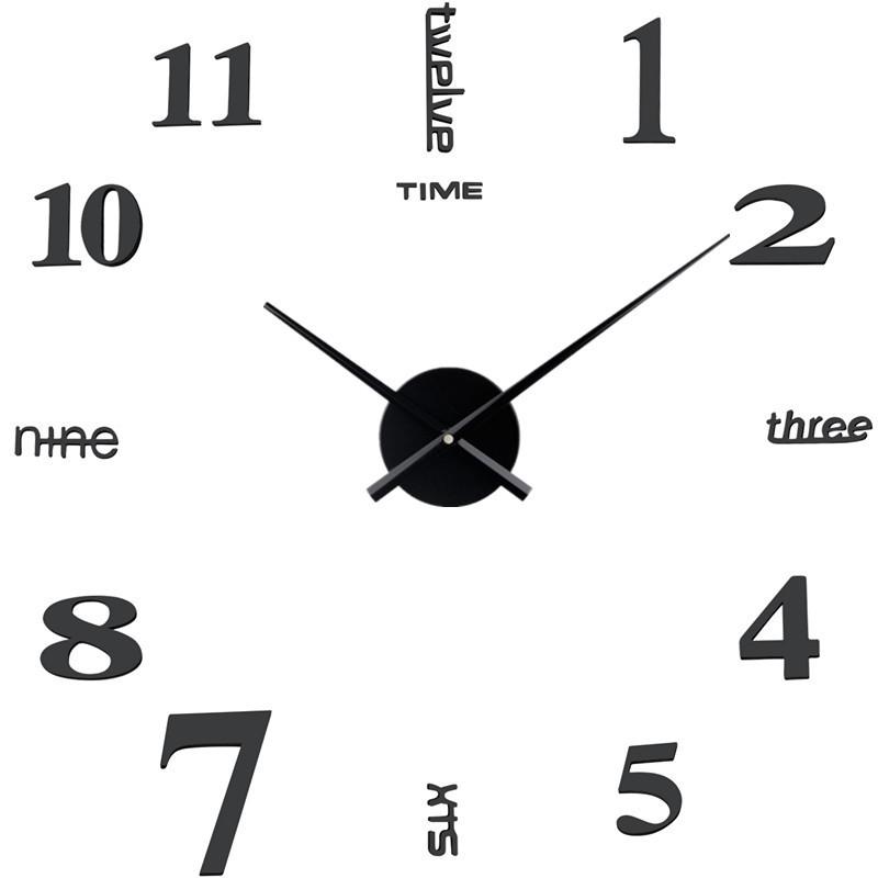 Acrylic 3D Digital Wall Clock, DIY Wall Sticker for Home & Living Room Decor