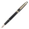 Great MONTBLANC Fountain Pen Meisterstck White Star Black Gold 14K Mens Used