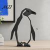 Hohle Design Pinguin Geometrische Figur, Schwarzes Ornament, 3D Gedruckte Moderne Dekoration Abstrakte Kunst Statue für Zuhause Büro Schreibtisch Dekoration