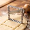 Set of 7 Pastry Cutters with Wooden Handles Stainless Steel Dough Press Mold for Cookie Cake Biscuit Baking Tools