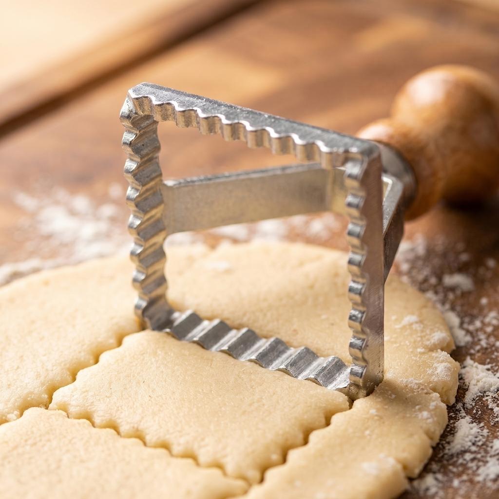 Set of 7 Pastry Cutters with Wooden Handles Stainless Steel Dough Press Mold for Cookie Cake Biscuit Baking Tools