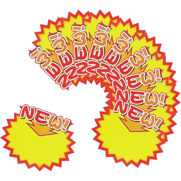 90 Pieces 7 x 5.5 Inch Sign Cards, Blank Star Sale Paper Signs Price Burst Signs Assorted Display Tags for Retail Store, Supermarket