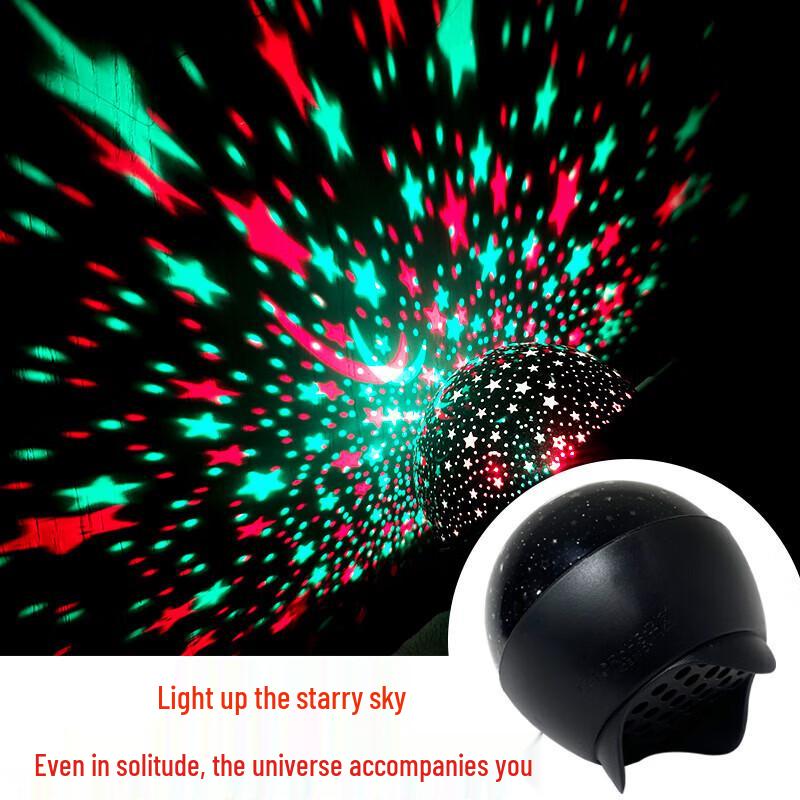Colorful Starry Night Sky Projector: Six-Color Rotating Lamp for Romantic Atmosphere and Star-Filled Water Wave Effects (Model A168)