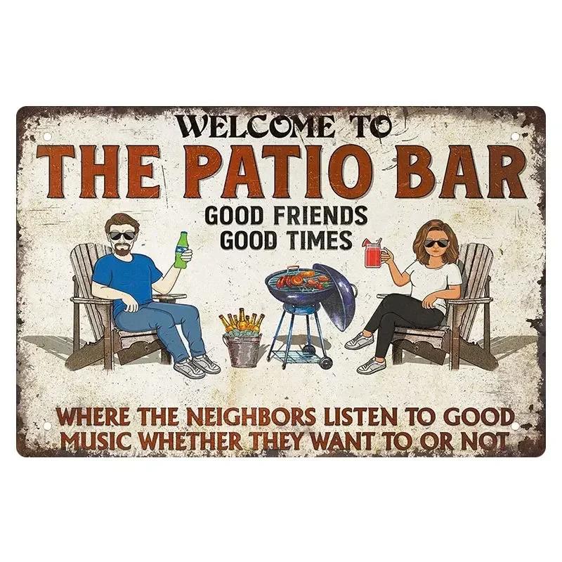 FJ Vintage Bar Signs Bar Decor Funny Bar Open Metal Signs for Home Bar Man Cave Decor Signs x Cm Retro Bar Metal Iron Sig