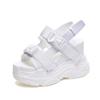Summer Platform Sandals Women 11.5CM Wedges Thick Bottom Casual Shoes Comfortable White Buckle Sandals Sneakers