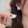 Pinkdudu Fashion Fairy Women Fairy Ear Jewelry Simple White Flower Stud Earrings for Girls PD2108