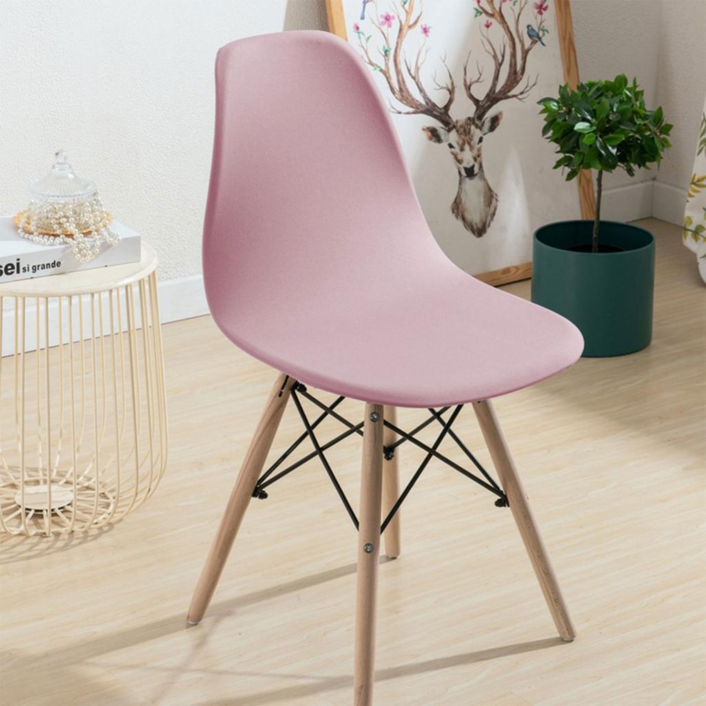 Stretchable Solid Color Chair Cover Shell Chairs Soft Milk Silk Easy Clean Dustproof Removable Washable Chair Cover